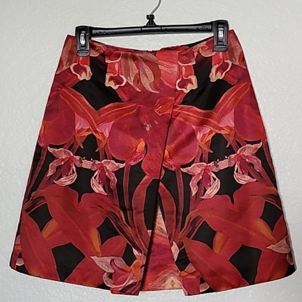Ted Baker London Galwai Jungle Orchid Print  A-Line Skirt  Size Ted Baker 1 US 4